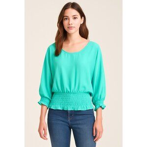 Vince Camuto Blouse With Smocking at cuffs and waist